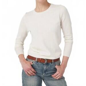 NEW REPEAT CASHMERE basic cashmere sweater with round neckline in cream